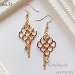 〈53〉上品 ゴールドビジュー＊チェーン♡フックピアス