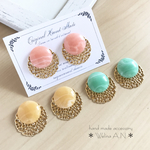 春夏color❁メタルレース ぷっくりマーブル ピアス/イヤリング