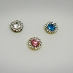 丸いフラワービジューピアス／イヤリング／ノンホールピアス(1ペア)