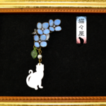 【sale】紫陽花白猫イヤーカフ
