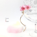 サクラサク＊春めく桜とパールのアシンメトリーピアス