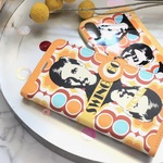 Android◆手帳型ケース＊60’s レトロPOP＊オレンジイエロー☆Galaxy/Xperia/HUAWEI /ARROWS【受注生産】