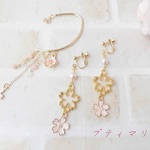 ＊和風桜特別セット＊ゴールドのイヤーフック＆イヤリング