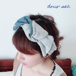 スウェットデニムのヘアバンド