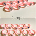 ピンク✴︎子供用サイズ♪指番号付ゆびのトレーニング用指輪(左右薄いピンク）