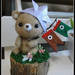 ＊端午の節句　くまちゃん×鯉のぼり　切り株＊