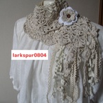 春夏・麻綿のフリンジいろいろストール・ベージュ①・11A