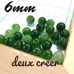 6mm★天然石　翡翠　～グリーンｘクリア