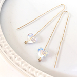 Swarovski 虹色ハートのアメリカンピアス