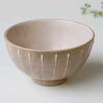 【SALE】お茶碗（ピンク）縦ライン　1215-5