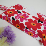 ボックスティッシュカバー☆花柄 ・赤