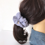 ペイズリー♡藤色 シュシュ