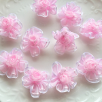 薔薇付きオーガンジーモチーフ【10個】