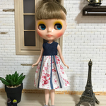 【送料無料】リカちゃん、ブライス 花柄ワンピース