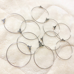 【10個】シルバー30mm★フープピアスパーツ、ハンドメイドパーツ