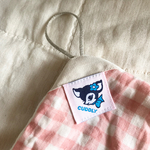 SALE■ループ付きガーゼタオル■ピンクチェック*入園準備*バンビ