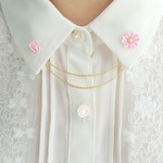 桜の襟ブローチ -陽だまり- ＊つまみ細工＊ 　 