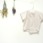 ただ今、ご予約の方のみご購入いただけます！再販‼︎check&stripe ドットミニヨンのyuruuiトップス  マッシュルーム