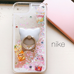 *揺れるハート ホロ* スイーツ/猫 スマホケース iPhone/iPhone8 iPhone７ iPhone6 iPhone6s iPhoneケース ウォーターケース