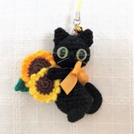 オーダー品☆pupukaho様【送料無料】茶トラ猫と白文鳥*あみぐるみ*ストラップ