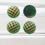 【約13 mm 4個】ヴィンテージ　アクリルカボション　（グリーン）