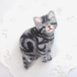 呼びました？猫ブローチ　アメショー☆羊毛