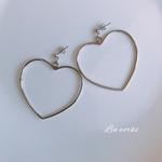 シンプルハートフープピアス/イヤリング