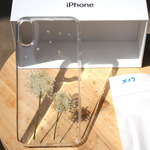 iPhoneX用ケース 押し花 クリアケース 柔らかいタイプ 綿毛