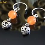 オレンジ翡翠＆💛925シルバーピアス