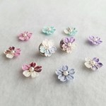 マスクにも 桜のタックピン -月明かり- ＊つまみ細工＊