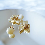 14KGF/ ［2WAY］FLOWER PETAL CHALCEDONY EARRINGS