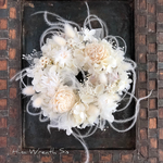 天使の羽のようなふわふわリース 15-17cm【La fleur de l'ange】
