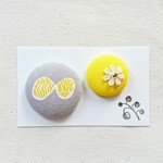 ★くるみボタンブローチ★