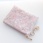 【再販】LIBERTY　Felicite　フェリシテ　J17D　ベビーピンク　ビニコの中布・仕切りポケット付きminiポーチ  ◆　コインケース・小物入れに♪ 