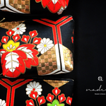 帯コスメポーチ（黒、桐）