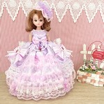 リカちゃん お姫様ドレス 一点物☆パープル×ピンク