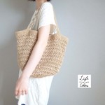 〈Ｌサイズ〉持ち手が選べる、軽い麻ひもかごバッグ