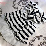 Sサイズ☆彡 白黒ボーダークマさんチュニックワンピース 　胴35cm　着丈27cm