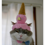 🍦落としたアイス 猫用帽子 犬用帽子