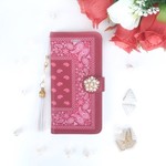 【pajour 】オーロラレッド ペイズリー 柄 手帳型 スマホケース【iPhone】【手帳】【ペイズリー】【秋冬】