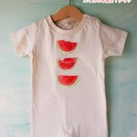 スイカの手描きTシャツ　