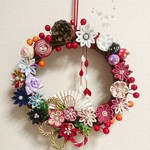 【ｎｙ様リクエスト作品】ちりめん細工 和風リース 飾り