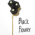 Black Flower　スティック付き左耳用イヤーカフ
