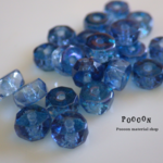 blue*dark blue ロンデル型 チェコビーズ 20個