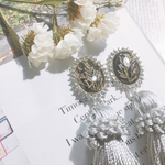 【再販】キラキラ シルバー タッセル ピアス&イヤリング