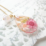 クリスタルフラワーローズオーラネックレス(依頼作品)