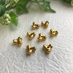 ヴィンテージ  アクリルトライアングルビーズ ゴールド 8個セット