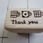 消しゴムはんこ＊カップthank you
