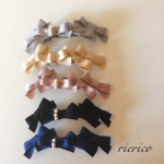 再販*全14色*petit ribbonバレッタ サテンver.