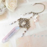 ＊アンティーク風＊狐とクリスタルのスワロフスキーイヤーフック